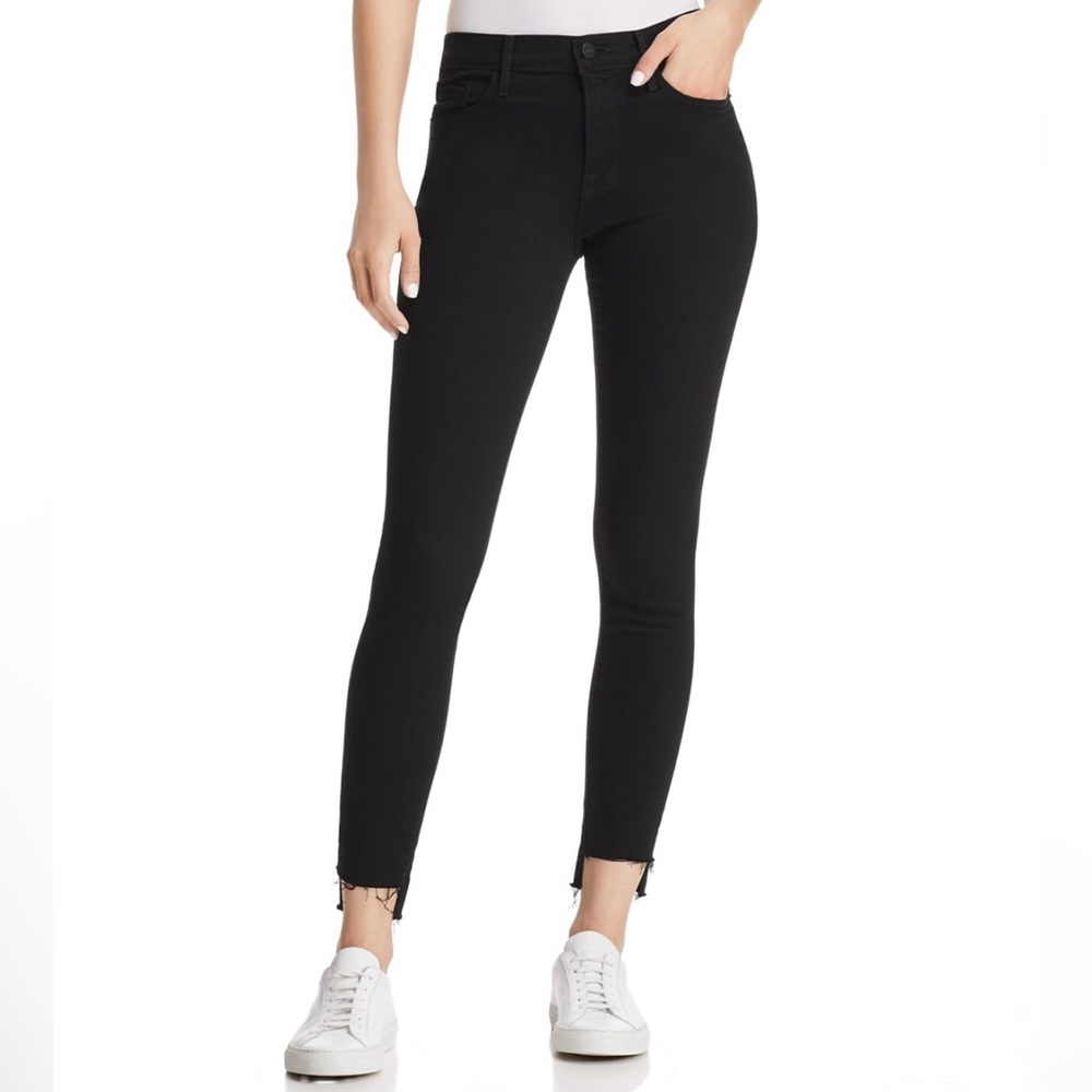 FRAME Le Skinny de Jeanne Raw Stagger Mid Rise Cropped Skinny - Size 25